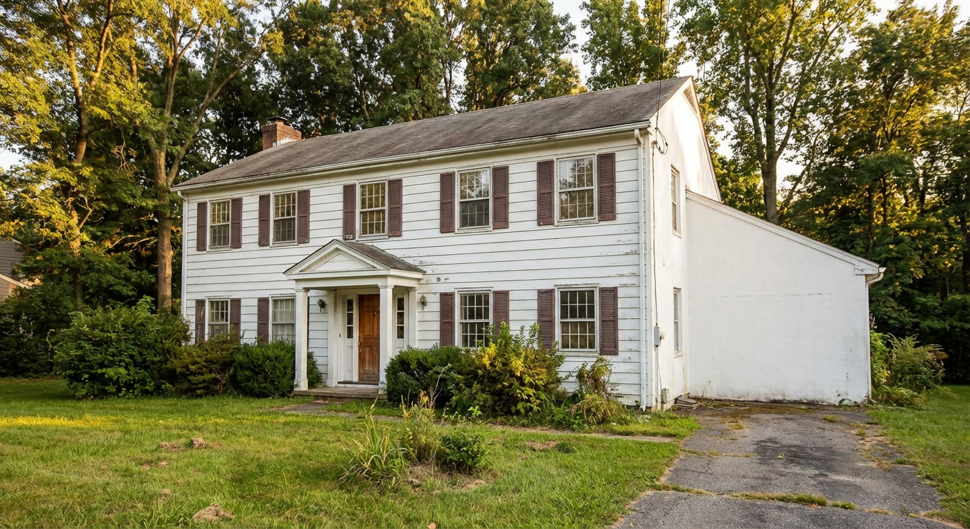Small dated New Jersey colonial home with limited footprint before home addition